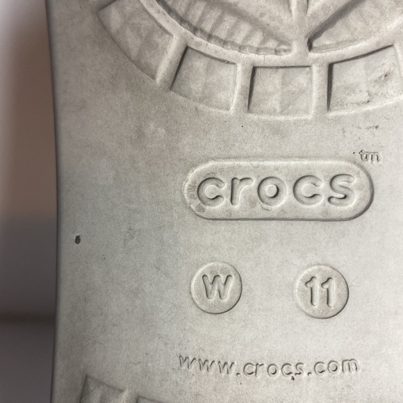 CROCS Gray Sloane Diamante Embellished Cross Strap Wedge Slide Sandals - Picture 8 of 8